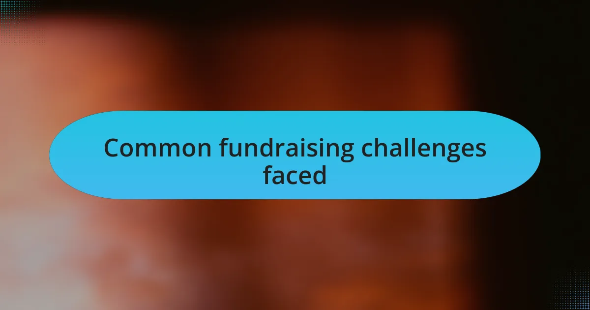 Common fundraising challenges faced