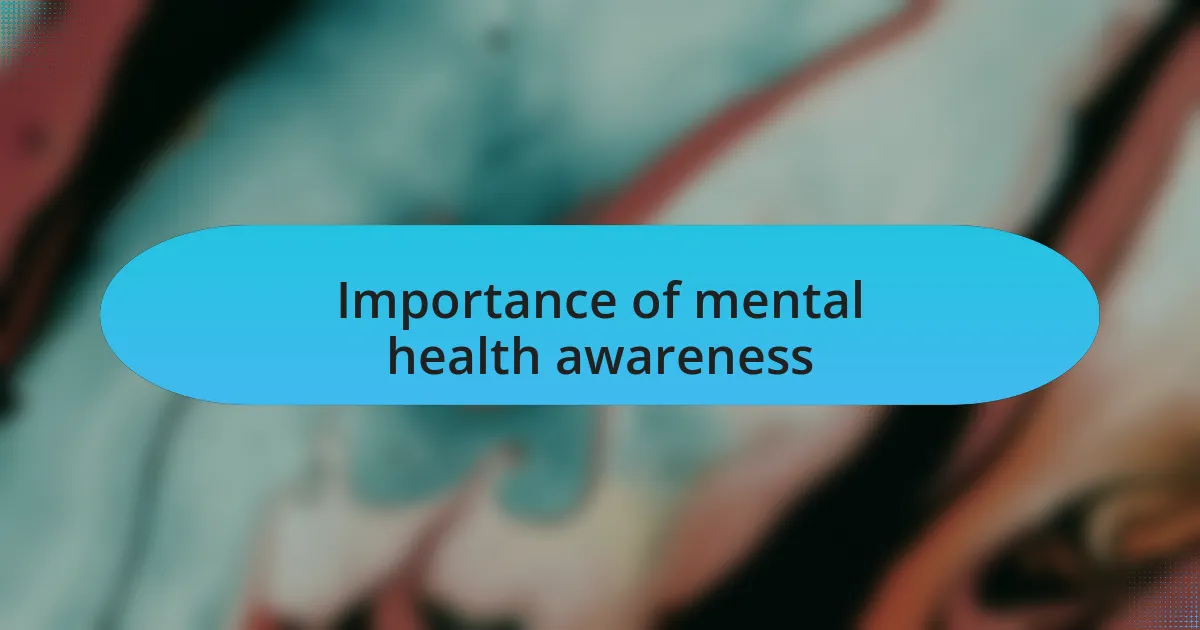 Importance of mental health awareness