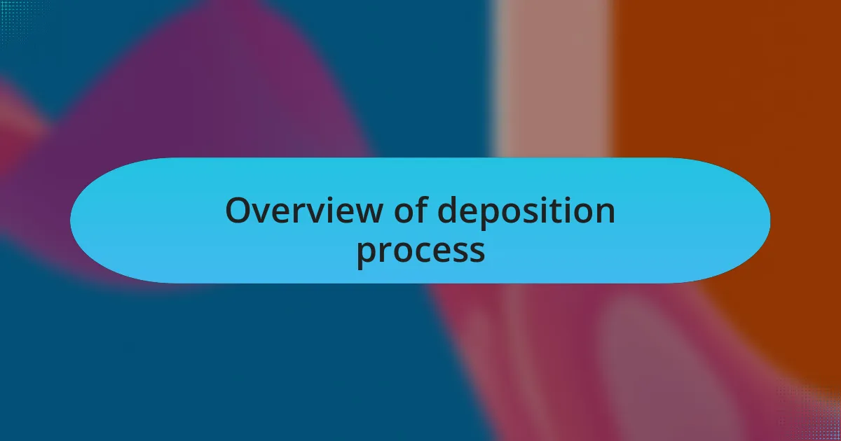 Overview of deposition process