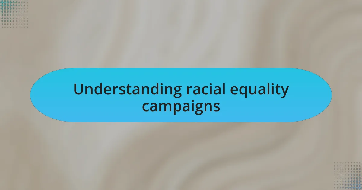 Understanding racial equality campaigns